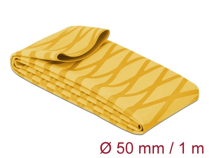 Delock Schrumpfschlauch X-Muster rutschfest 1 m x 50 mm gelb #1 