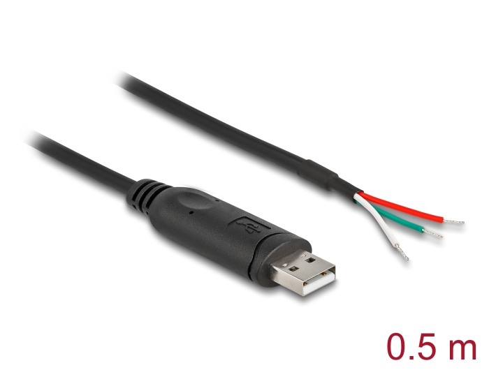 Delock Adapterkabel USB 2.0 Typ-A zu seriell RS-485 3 x offene Kabelenden 0,5 m #1 