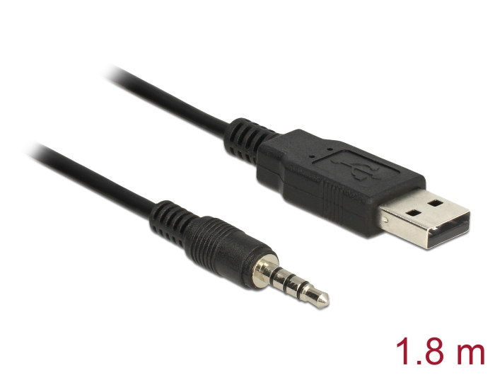 Delock Konverter USB 2.0 Typ-A Stecker zu Seriell TTL 3,5 mm 4 Pin Klinke 1,8 m (5 V) #1 