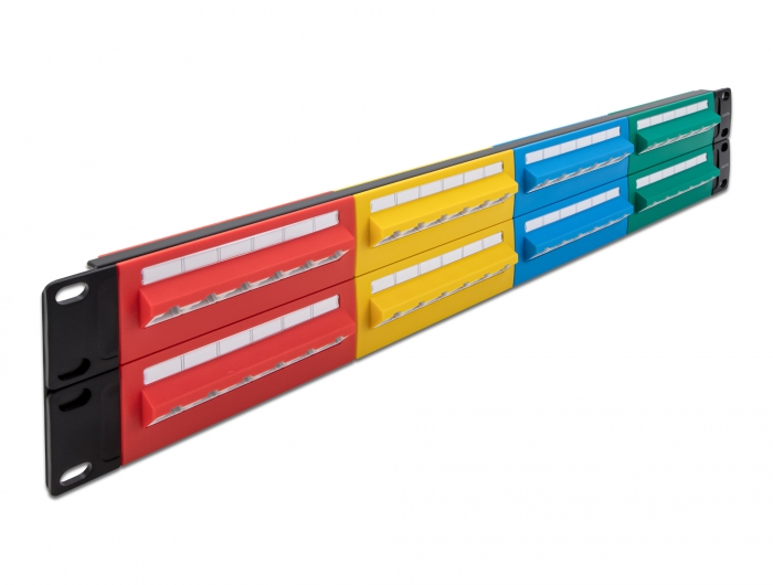 Delock 19″ Patchpanel 48 Port Cat.5e 2 HE farbig #1 