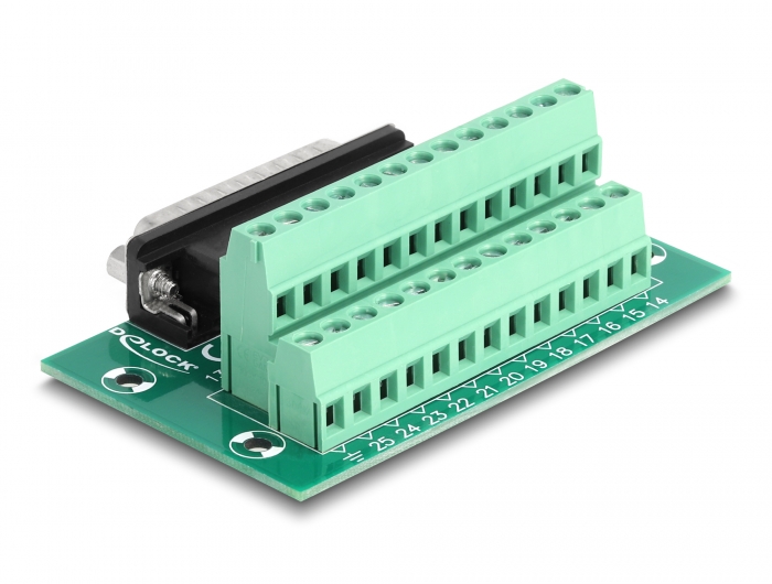 Delock D-Sub 25 Pin Stecker zu Terminalblock für Hutschiene #2 