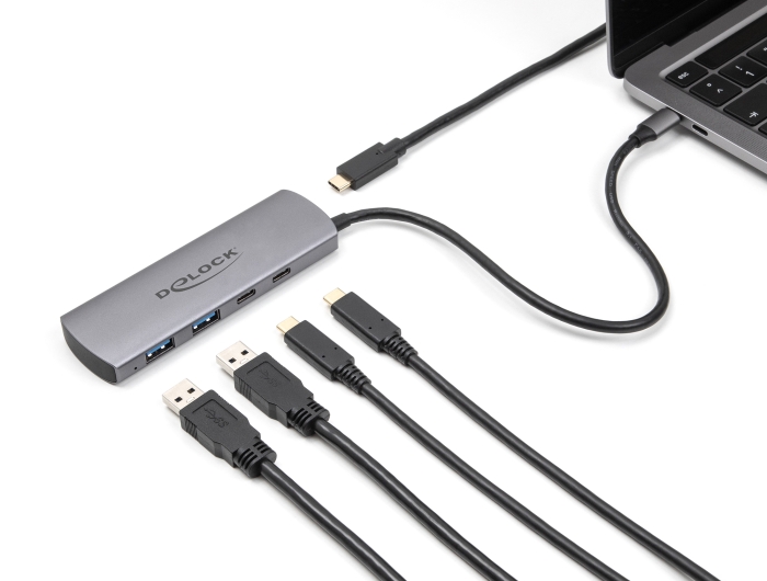 Delock USB 10 Gbps 2 Port USB Typ-A + 2 Port USB Type-C™ Hub mit USB Type-C™ Anschluss und zusätzlicher Strombuchse #2 