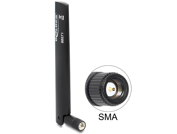 Delock LTE Antenne SMA  mit Kippgelenk schwarz