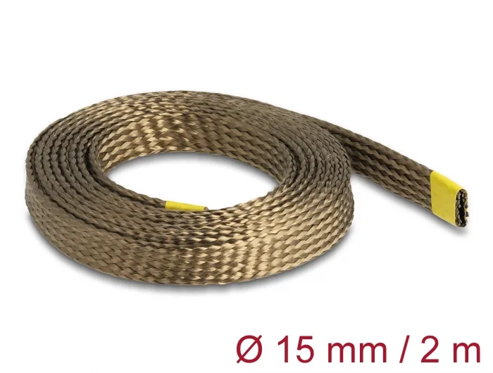 Delock Geflechtschlauch aus Basalt Fasern 2 m x 15 mm braun #1 