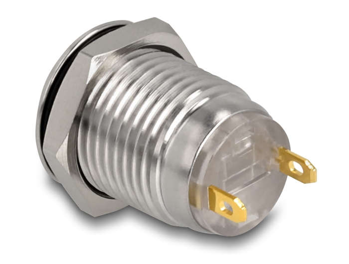 Delock Drucktaster zum Einbau 12 mm 2 x Lötanschluss #2 