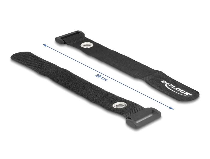 Delock Klett-Kabelbinder mit Schlaufe und Befestigungsöse L 280 x B 38 mm schwarz 3 Stück #4 