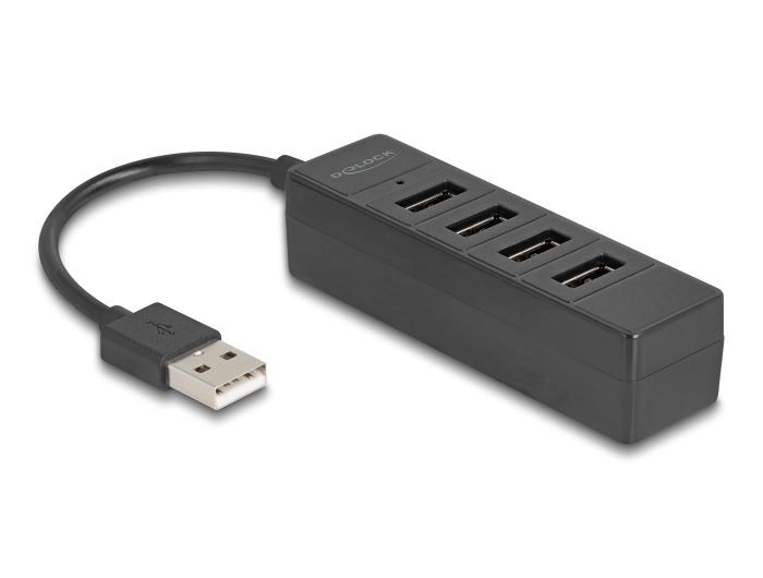 Delock USB Hub 4 Port USB 2.0 mit 4 x USB Typ-A Buchse schwarz #1 