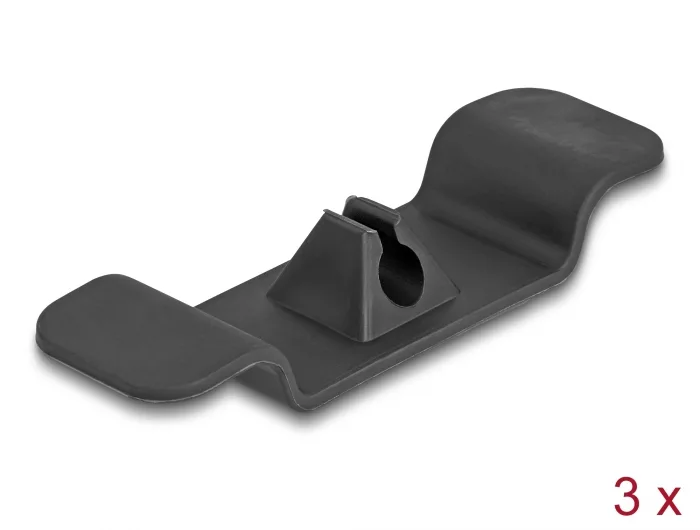 Delock Kabelhalter Clip selbstklebend Set 3 Stück schwarz #1 