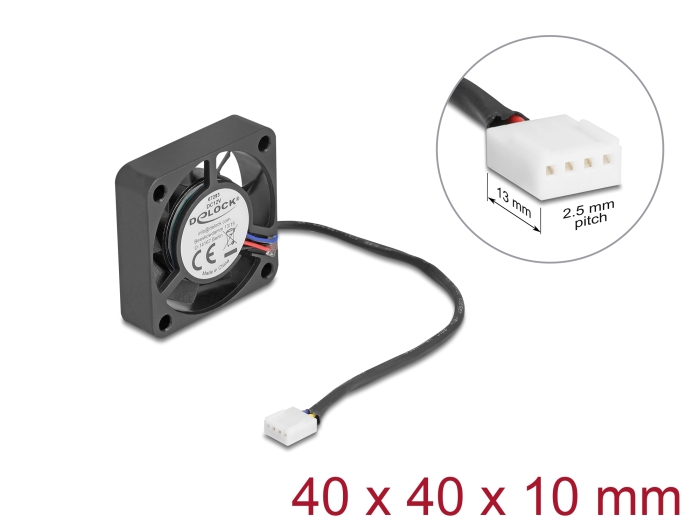 Delock Axiallüfter 12 V DC, 40 x 40 x 10 mm schwarz #1 