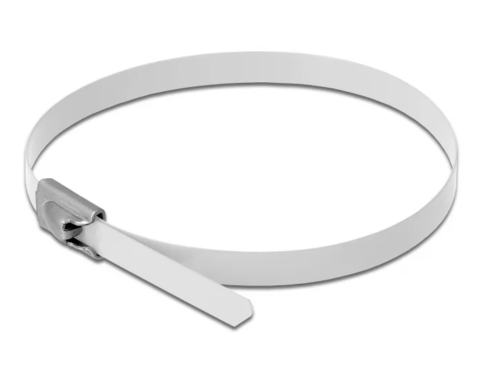 Delock Edelstahlkabelbinder L 200 x B 4,6 mm weiß 10 Stück #3 
