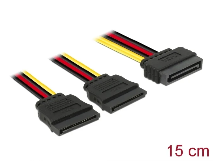 Delock Kabel Power SATA 15 Pin > 2 x SATA HDD – gerade #1 