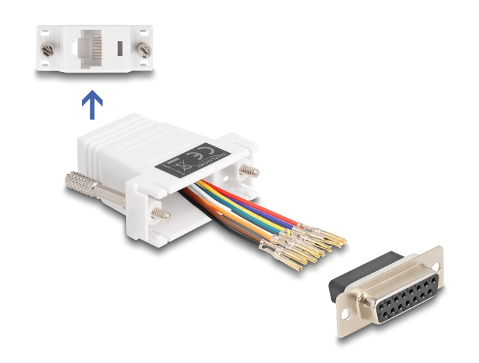 Delock D-Sub 15 Pin Buchse zu RJ45 Buchse Montagesatz weiß #1 