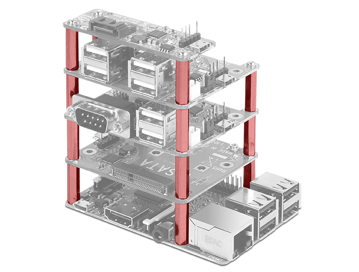 Delock Befestigungsset M2.5 Abstandhalter 6-Kant Innen/Innen 10 mm für Raspberry Pi #2 