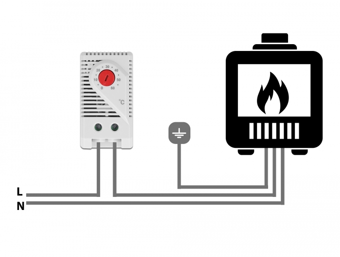 Delock Thermostat mit Schließer-Kontakt für Hutschiene #4 