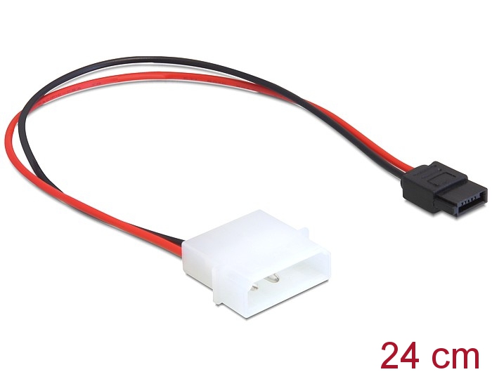 Delock Stromkabel Molex 4 Pin Stecker zu Slim SATA 6 Pin Buchse 24 cm #1 
