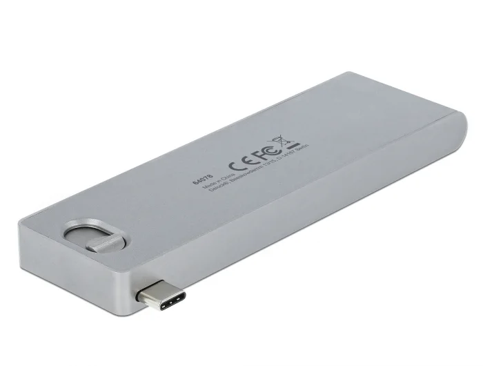 Delock 3 Port Hub und 2 Slot Card Reader für MacBook mit PD 3.0 und einschiebbarem USB Type-C™ Anschluss #3 