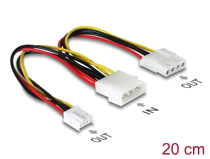 Delock Powerkabel Molex 4pin Stecker zu Molex 4pin Buchse und 4 Pin Floppy #1 