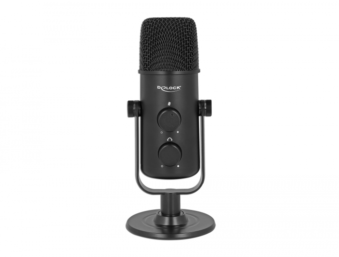 Delock Multifunktionales Doppelkapsel USB Mikrofon mit 3,5 mm Klinken Kopfhöreranschluss und Lautstärkeregler + Quick-Mute Funktion #1 