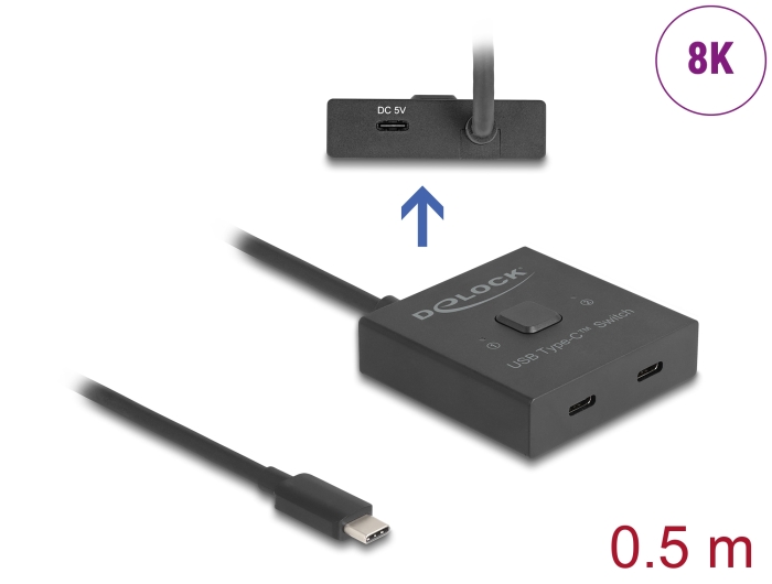 Delock USB 10 Gbps USB Type-C™ Switch 2 auf 1 bidirektional 8K #1 