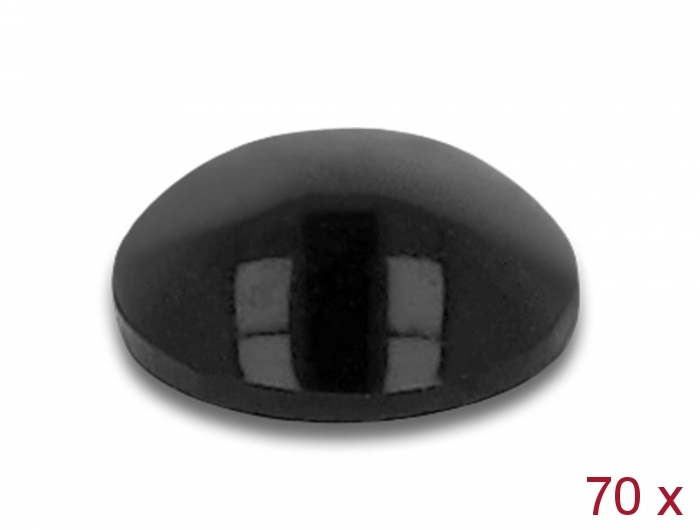 Delock Gummifüße rund selbstklebend 8 x 3 mm 70 Stück schwarz #1 