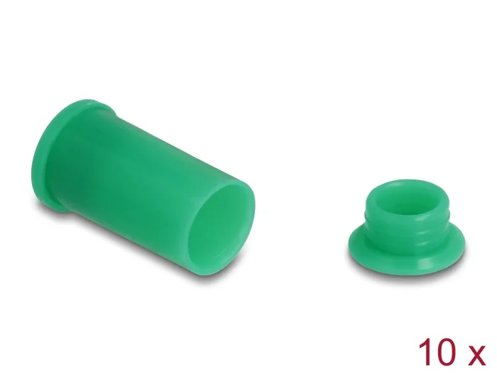 Delock DL4 Staubschutz für Stecker und Buchse, Silikon, 2-teilig, grün 10er Set #1 