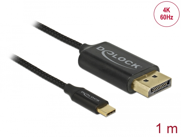Delock USB Kabel Type-C zu DisplayPort (DP Alt Mode) 4K 60 Hz 1 m koaxial #1 