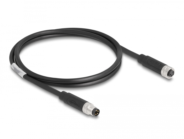 Delock M8 A-kodiert 4 Pin Kabel Stecker zu Buchse PUR (TPU) 1 m #2 