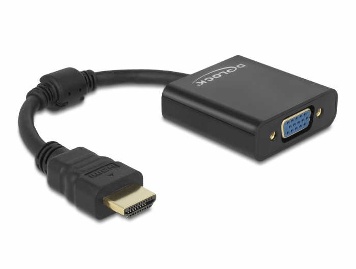 Delock Adapter HDMI Stecker zu VGA Buchse schwarz #1 