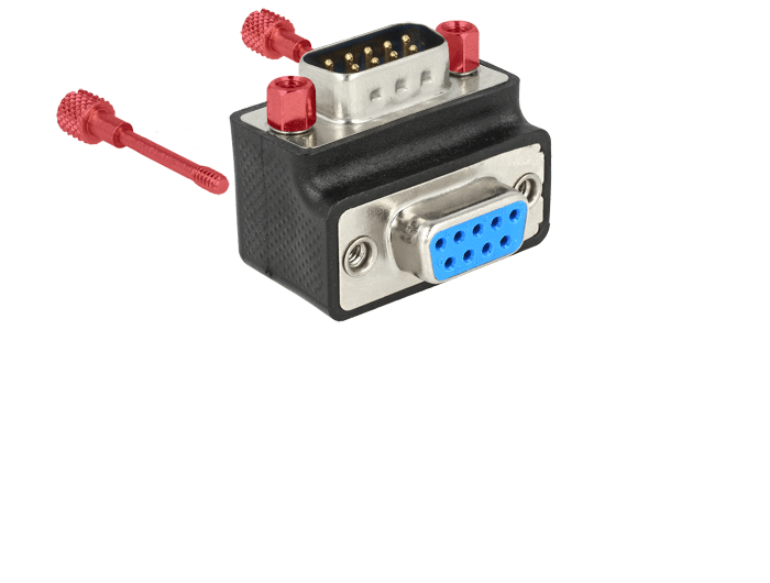Delock D-Sub 9 Pin Stecker > Buchse 270° gewinkelt Mutter und Schraube tauschbar #1 