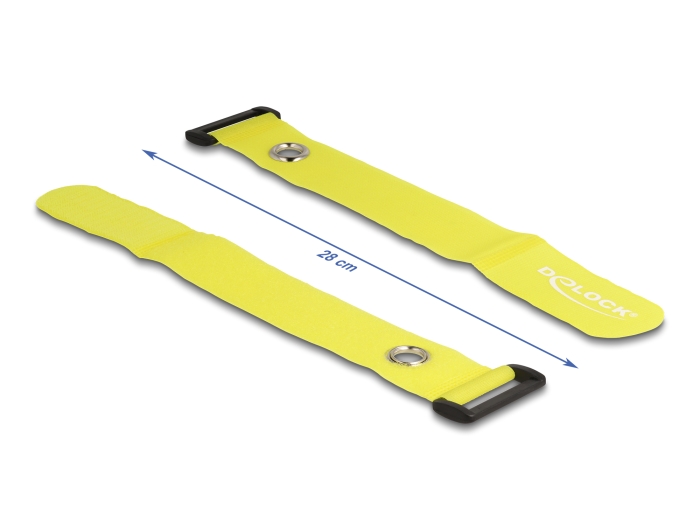 Delock Klett-Kabelbinder mit Schlaufe und Befestigungsöse L 280 x B 38 mm gelb 3 Stück #4 