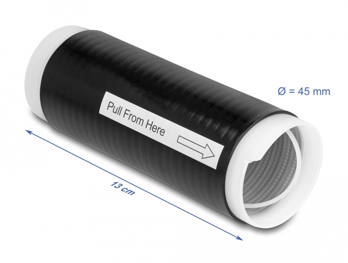 Delock Kaltschrumpfschlauch 45 mm x 130 mm 2 Stück schwarz #2 