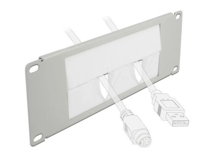 Delock 10″ Kabelmanagement Bürstenleiste 2 HE grau #3 