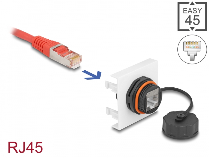 Delock Easy 45 Modul Netzwerk RJ45 Cat.6A, 45 x 45 mm #1 