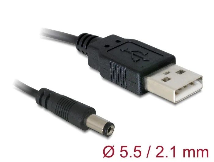 Delock Kabel USB Power > DC 5,5 x 2,1 mm Stecker 1,0 m #1 