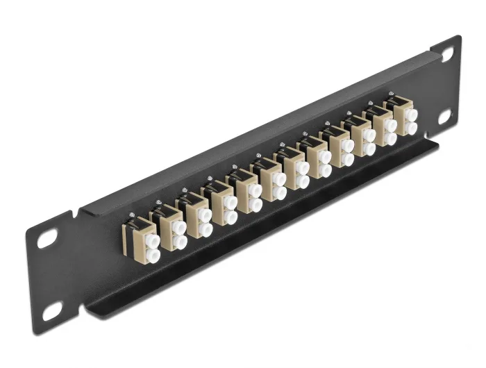 Delock 10″ LWL Patchpanel 12 Port LC Duplex beige 1 HE schwarz #2 