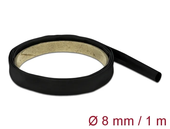 Delock Schrumpfschlauch 1 m x 8 mm Schrumpfungsrate 4:1 schwarz #1 