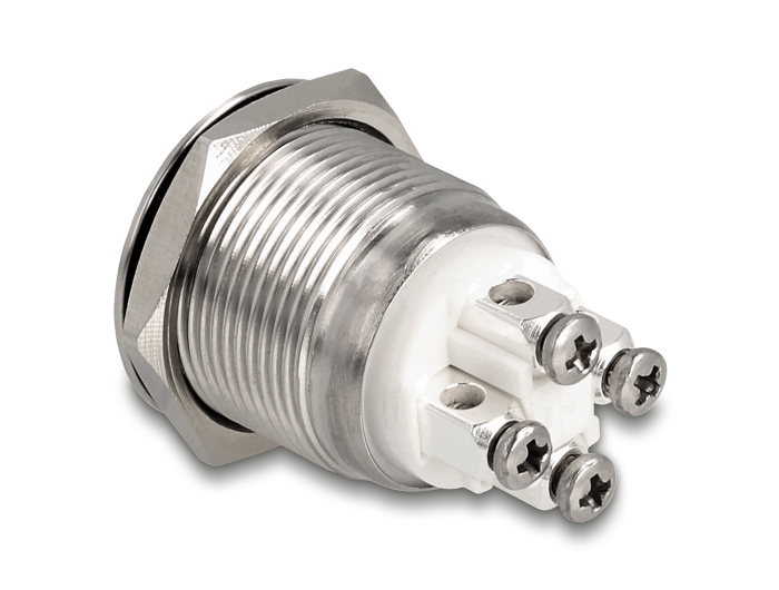 Delock Drucktaster zum Einbau 19 mm 4 x Schraubklemme LED grün #2 