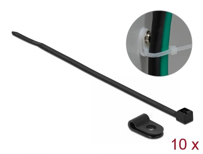 Delock Befestigungsschelle 3,2 mm mit Kabelbinder L 100 x B 2,5 schwarz #1 