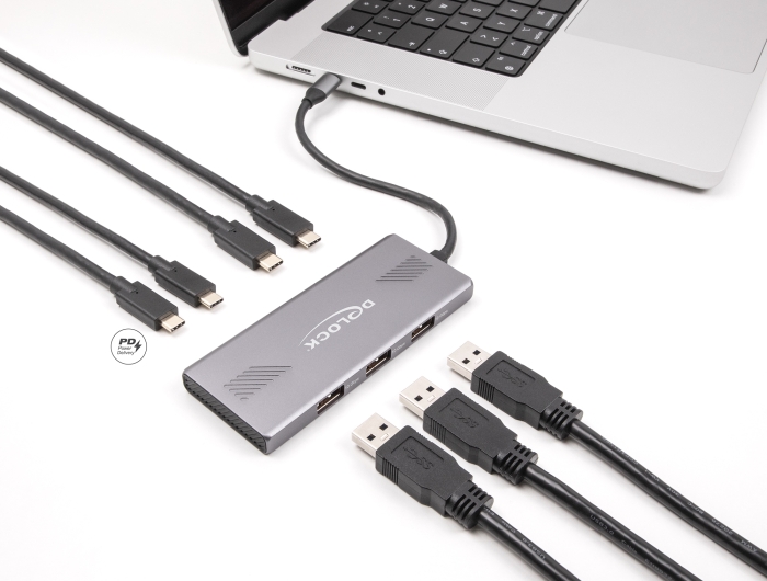 Delock 7 Port USB Hub 10 Gbps mit 4 x USB Type-C™ Buchse und 3 x USB Typ-A Buchse mit PD 80 W #3 