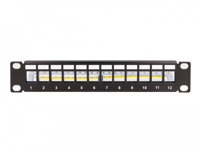 Delock 10″ Keystone Patchpanel 12 Port mit Entlastungsschiene 1 HE schwarz #3 