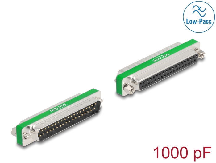 Delock HF/EMI Entstörfilter D-Sub 37 Pin Stecker zu Buchse mit Tiefpass kapazitiv #1 