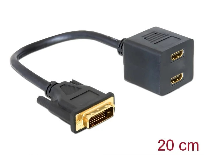 Delock Adapter DVI 24+1 Stecker zu 2 x HDMI Buchse #1 