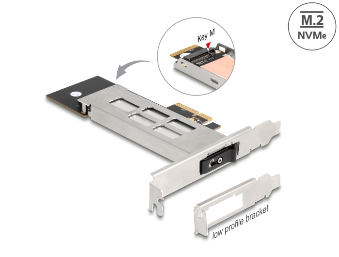 Delock Wechselrahmen PCI Express Karte für 1 x M.2 NVMe SSD - Low Profile Formfaktor #1 