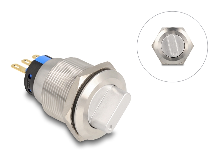 Delock Drehschalter zum Einbau 22 mm 3 x Lötanschluss #1 