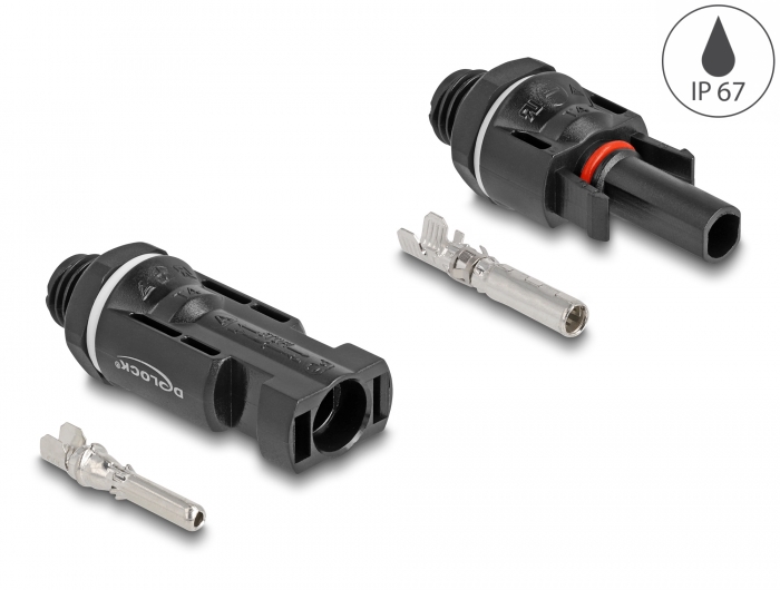 Delock DL4 Solar Konnektoren zum Crimpen, Stecker und Buchse, schwarz 2 Stück #1 