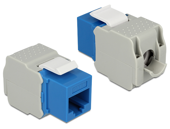 Delock Keystone Modul RJ45 Buchse > LSA Cat.6 UTP blau