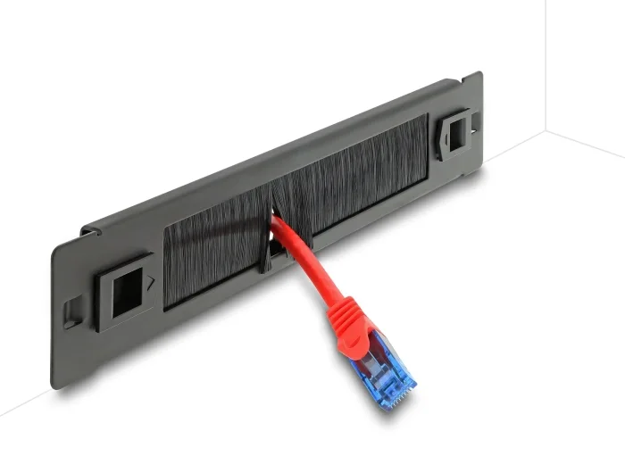 Delock 10″ Kabelmanagement Bürstenleiste werkzeugfrei 1 HE schwarz #1 