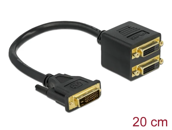 Delock Adapter DVI 24+1 Stecker zu 2 x DVI 24+1 Buchse #1 