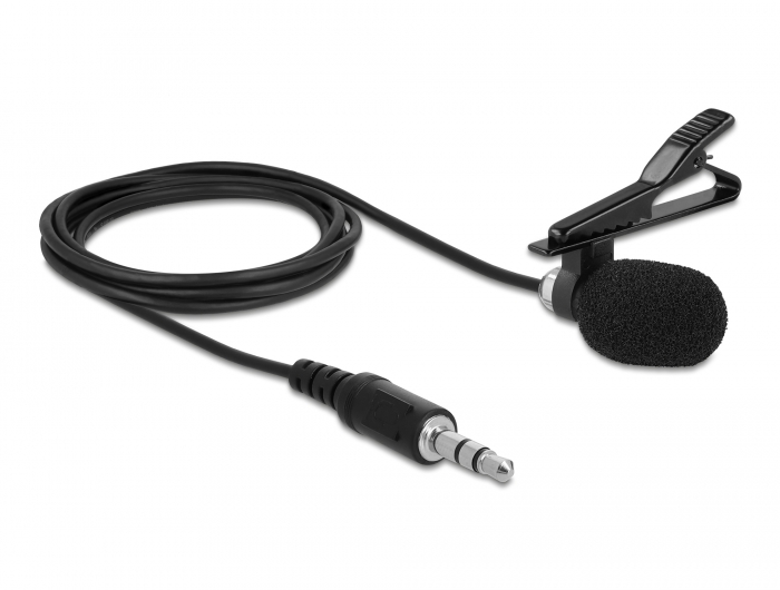 Delock Krawatten Lavalier Mikrofon Omnidirektional mit Clip 3,5 mm Klinkenstecker 3 Pin + Adapterkabel für Smartphone und Tablet #4 