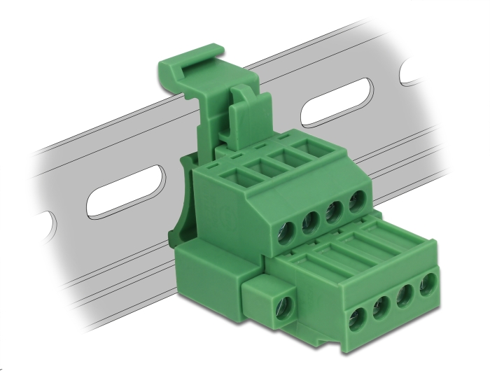 Delock Terminalblock Set für Hutschienen 4 Pin mit Schraubverriegelung #1 
